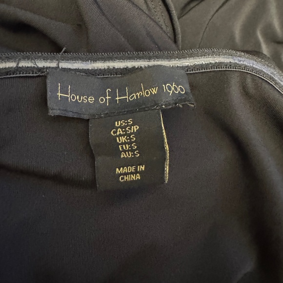 NWOT House of Harlow Strapless Black Mini Dress Ruching A-line Skirt Size S - Picture 14 of 15